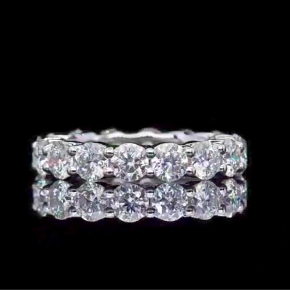 Moissanite Ring  Gem 7.00 Ct 14 Stones Eternity